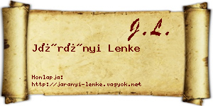 Járányi Lenke névjegykártya